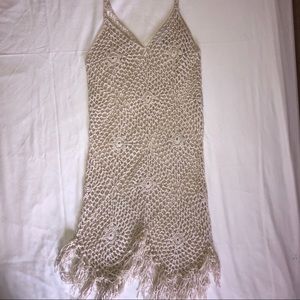 Rocco Crochet Fringe Cover-Up Dress - Medium
